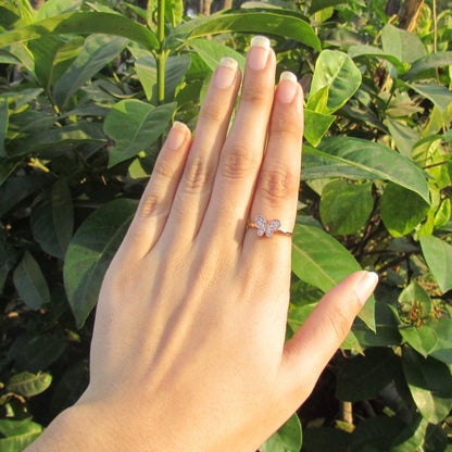 Jewelry Engagement Ring Hand Sanitizer Holder Butterfly Ring – Eve