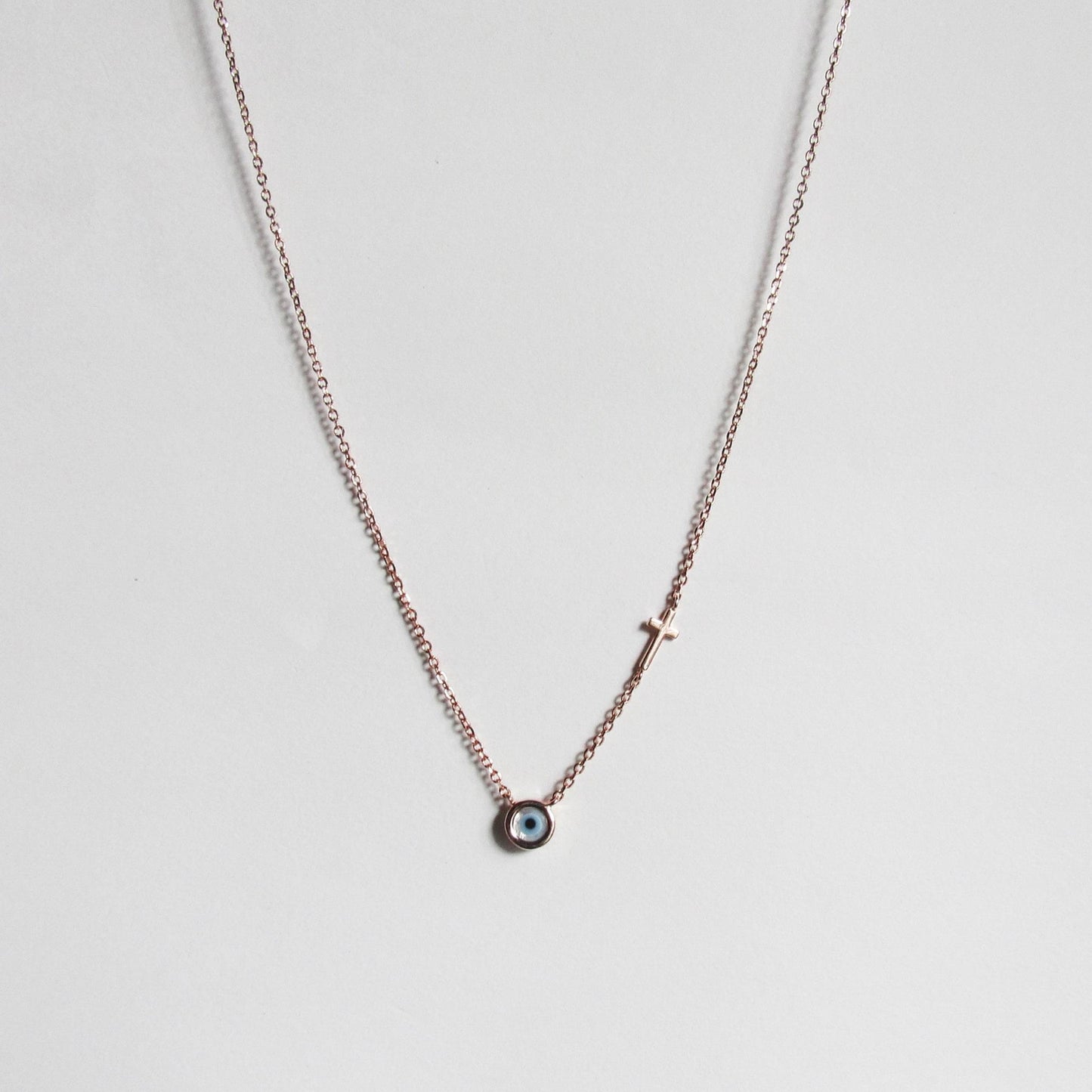 Afterglow Evil Eye and Cross Necklace